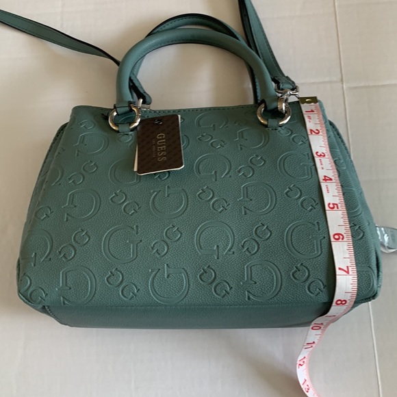 GUESS. Los Angeles. NWT. Signature, Teal, Steel Handbag. - Picture 9 of 10